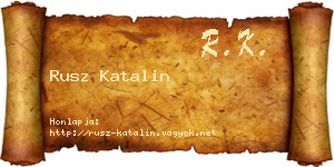 Rusz Katalin névjegykártya